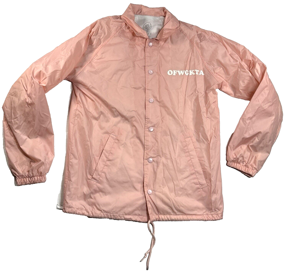 Odd Future OFWGKTA Donut Jacket Pink Pastel Collar Snap Up Skater Windbreaker SM