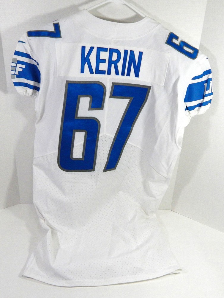 2017 Detroit Lions Zac Kerin #67 Game Issued White Jersey 48 DP59235