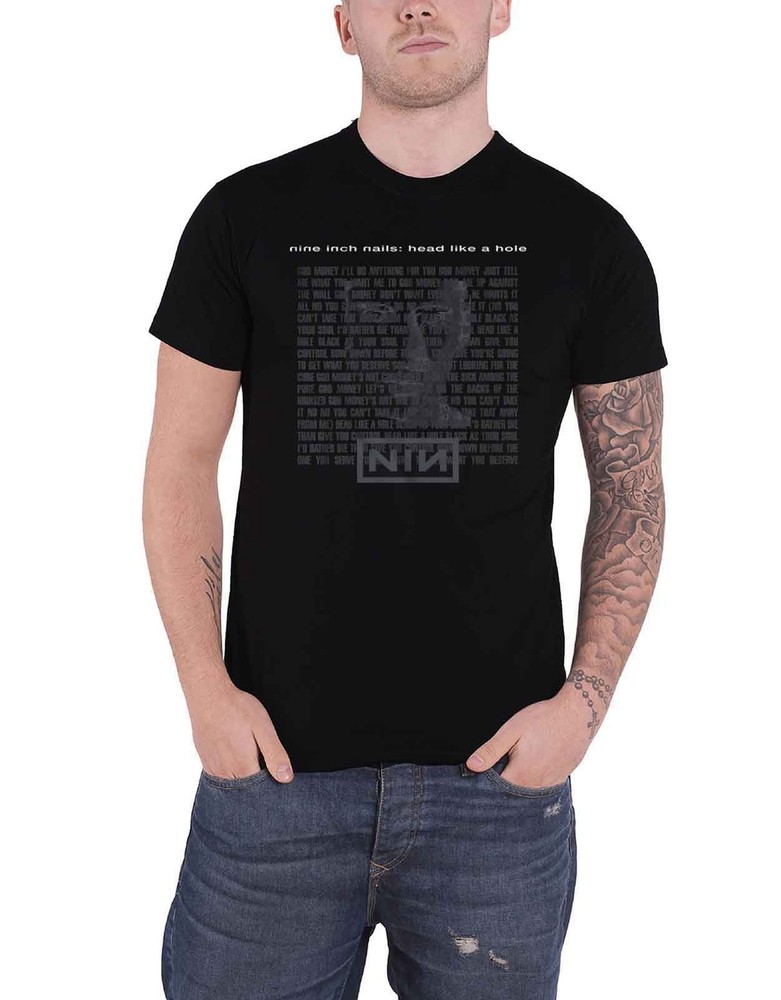 Nine Inch Nails Head Like A Hole Band Logo Official Men's Black Tee