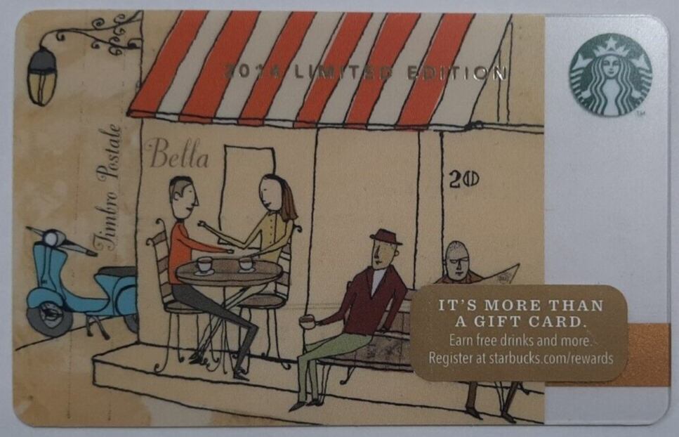 Starbucks gift card 2014 Limited Edition Bella Cafe Vespa #6103     (C)-image