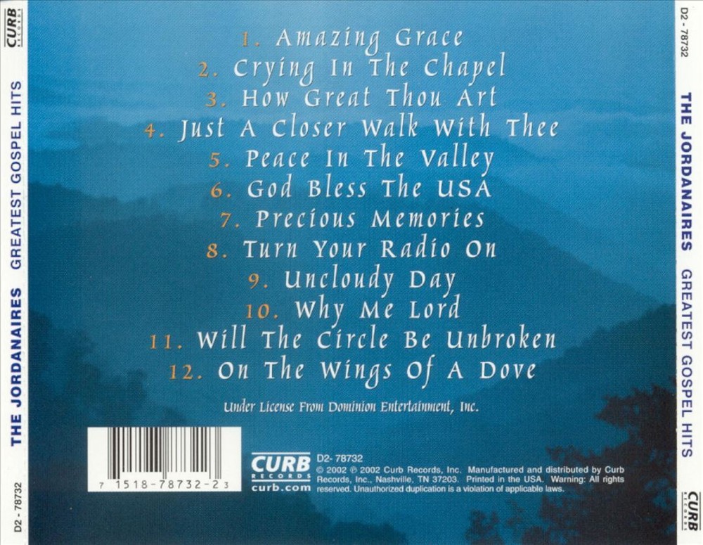 THE JORDANAIRES GREATEST GOSPEL HITS NEW CD