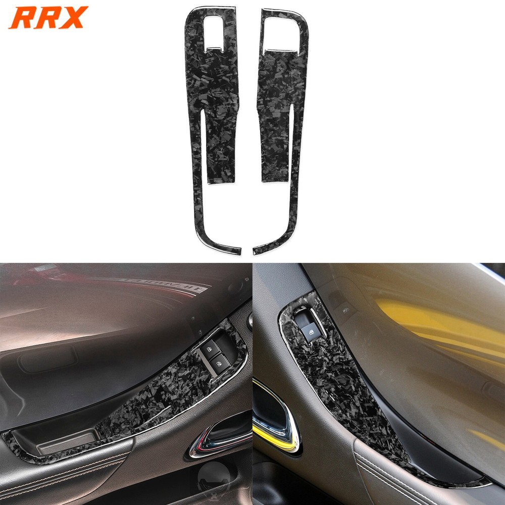 Forged Carbon Fiber Window Lift Switch Panel Cover For Chevrolet Camaro 2010-11