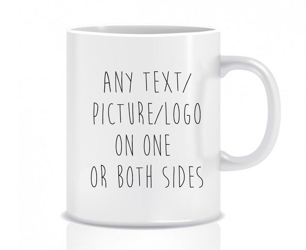 Personalised Text Mug Custom Photo Name Mug Logo Christmas Birthday Gift