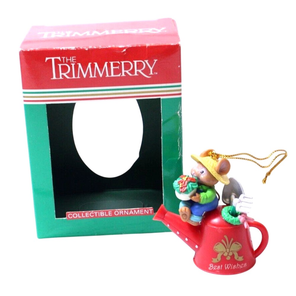 Gardening Mouse Water Can Ornament Trim a Home Best Wishes Tree Charm