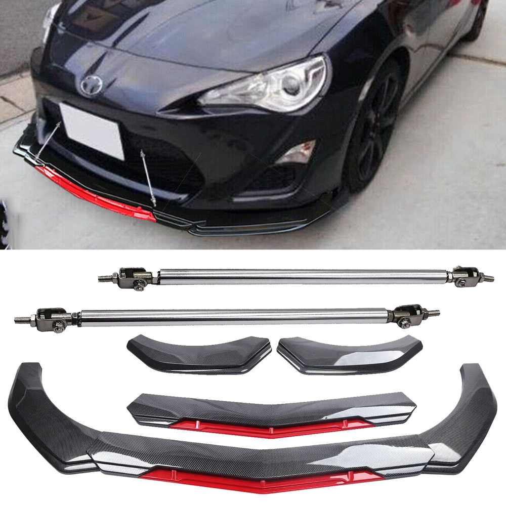 17-20 Toyota 86 Carbon Fiber Front Bumper Lip Spoiler Splitter with Strut Rods