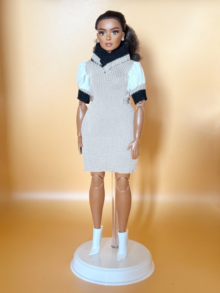 Hand-sewn Shirt Dress For Barbie Doll ( Curvy Doll )