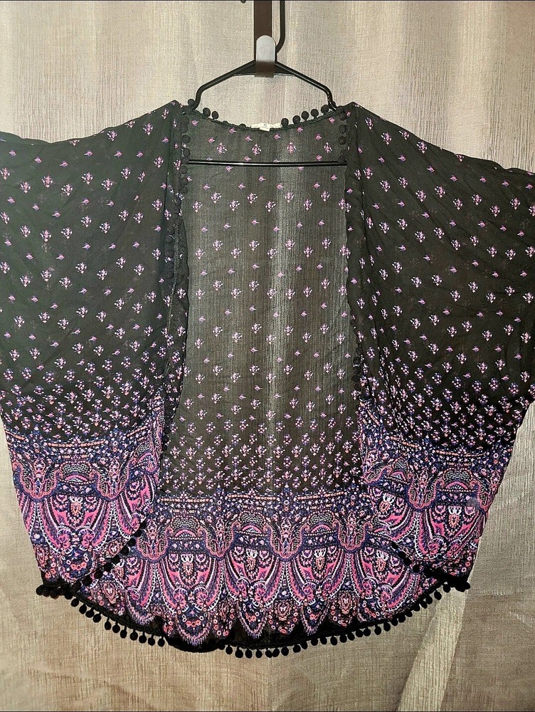 Eyeshadow Mandal Kimono Black Pink Size Extra-Large