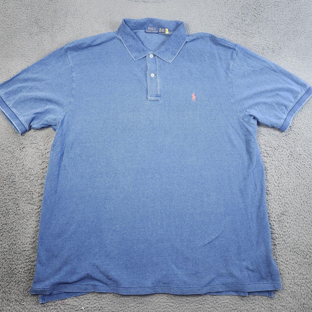 Polo Ralph Lauren Polo Shirt Mens 3XB Blue Pony Logo Big Tall Golf Classic