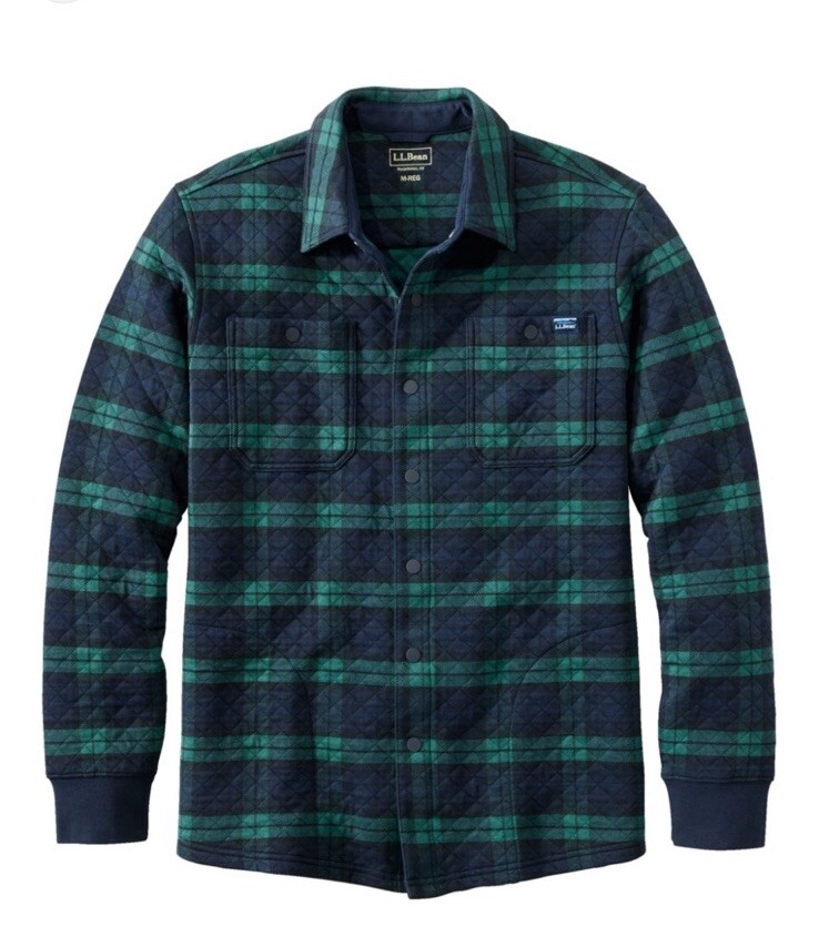 NWD L.L. Bean Men's Quilted Sweatshirts Snap Overshirt Size M New With Defect