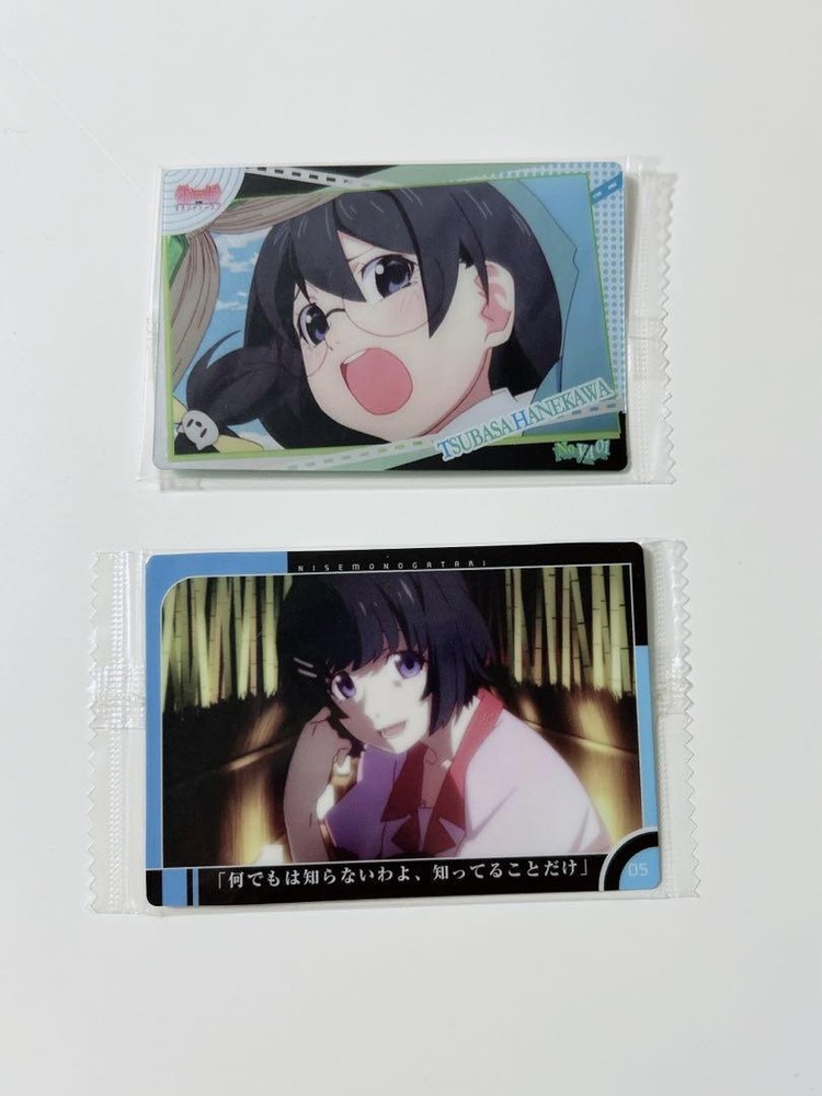 Monogatari Series Card Tsubasa Hanekawa Set Of 2 Bakemonogatari Kizumonogatari