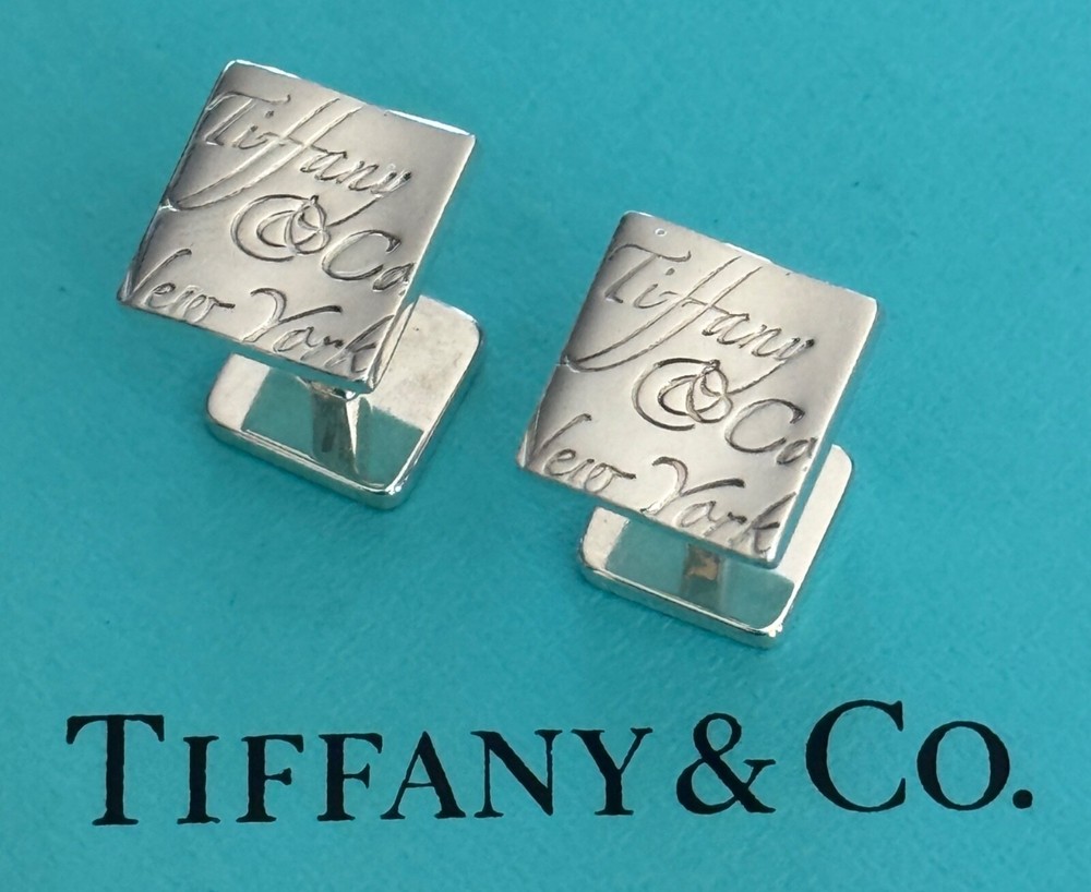 Tiffany & Co. New York Notes Cufflinks  Sterling Silver 925