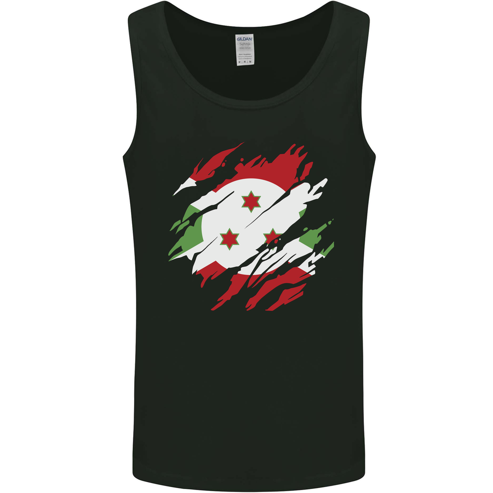 Torn Burundi Flag Burundians Day Football Mens Vest Tank Top