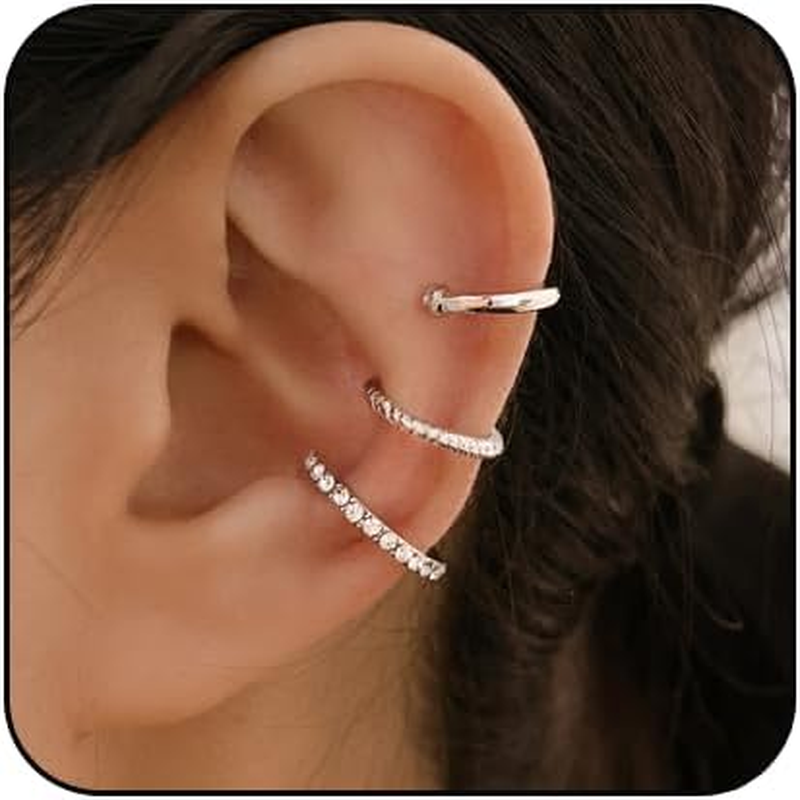 Elegant Cubic Zirconia Non-Pierced Huggie Ear Cuff for Women