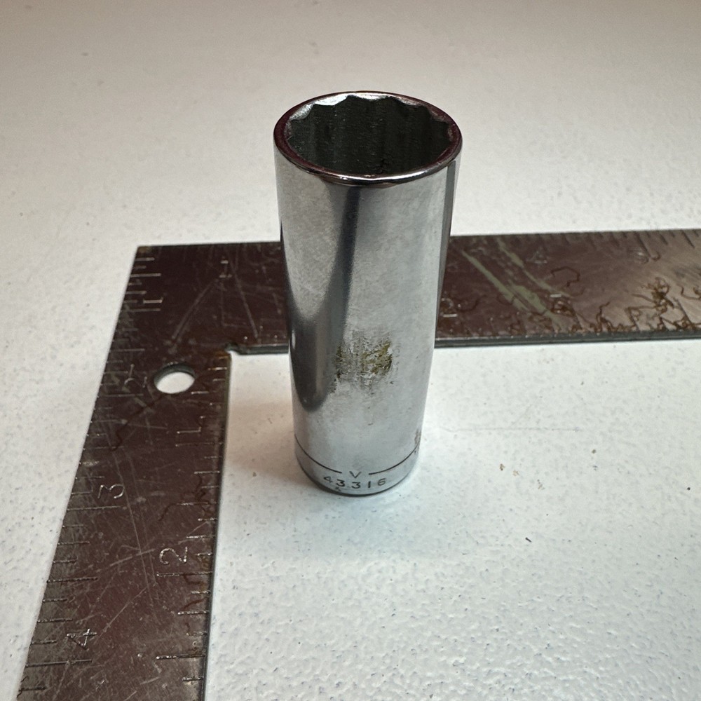 Vintage Craftsman 43316 11/16” Deep Drive Socket 3/8” Drive 12pt Made In USA -V-