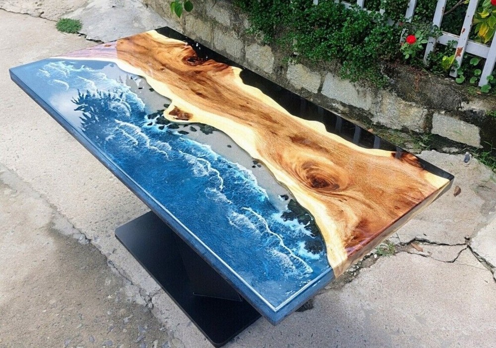 Ocean waves epoxy resin dining & Coffee table, Personalized Cyber Monday Gift