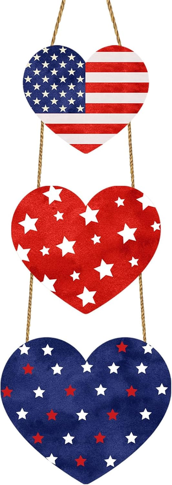 4th of July Patriotic Front Door Wreath for Independence Day Decor