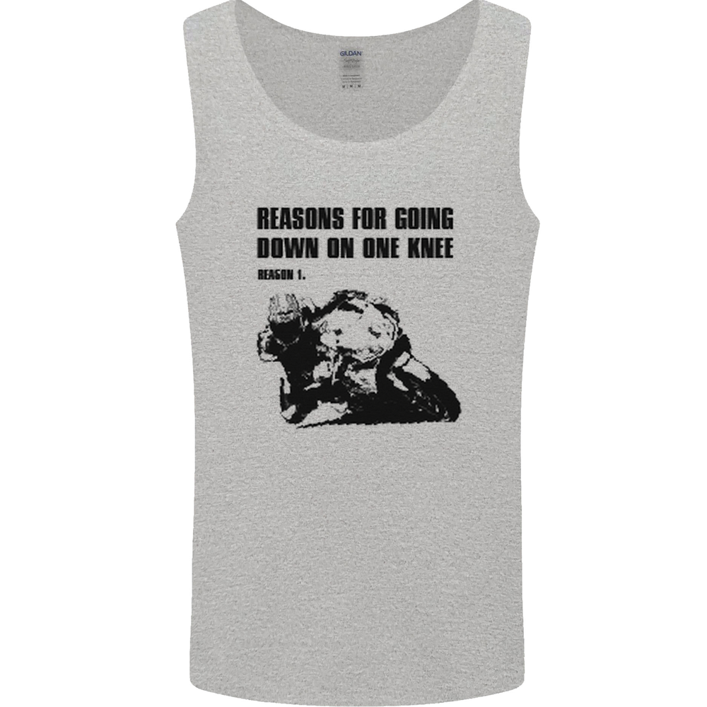 Biker Down on One Knee Motorcycle Motorbike Mens Vest Tank Top