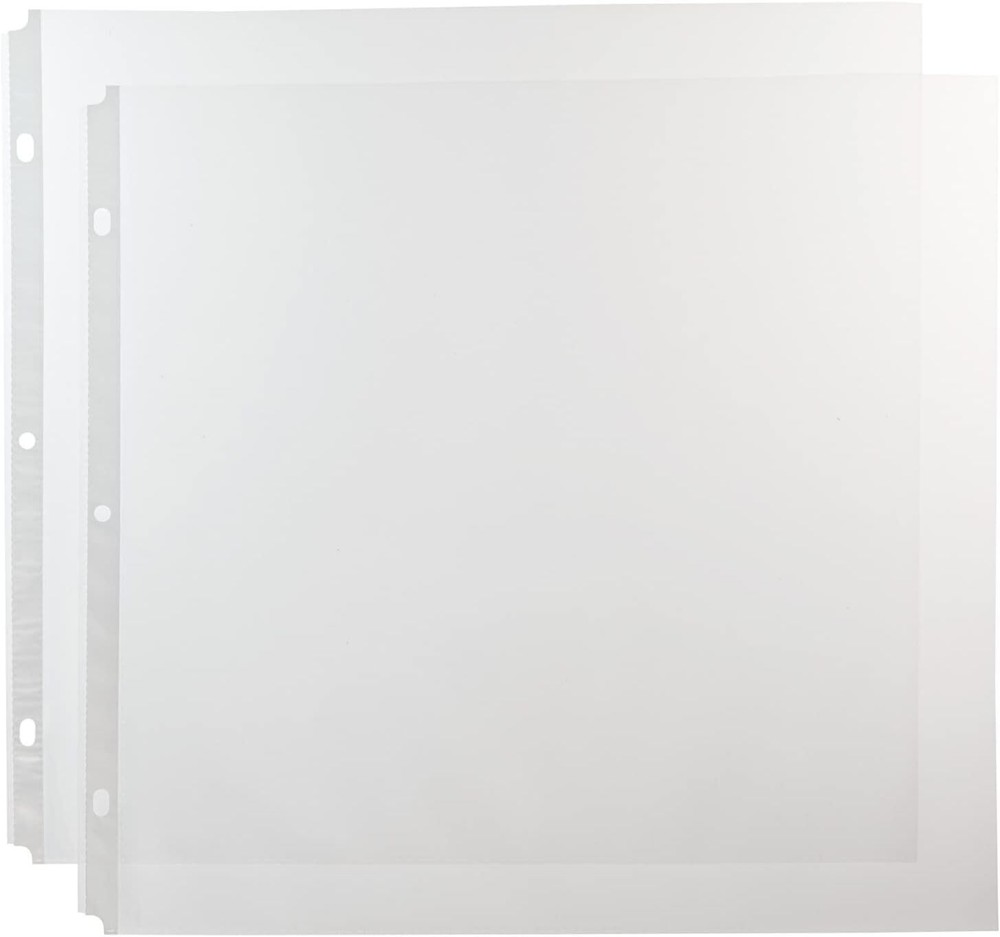 50-Pack 12x12 Scrapbook Refill Pages, Protective Sleeves, Page Protectors for...
