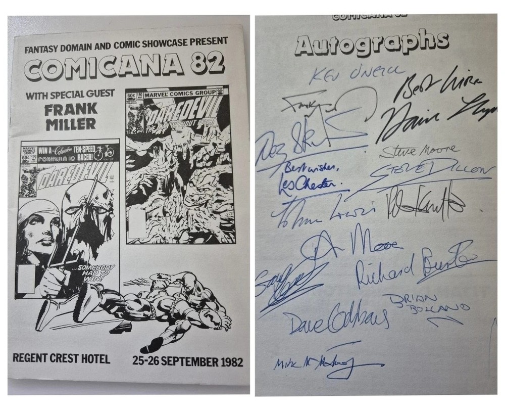 UK COMICON fanzine 1982 SIGNED by FRANK MILLER ALAN MOORE BRIAN BOLLAND Warrior