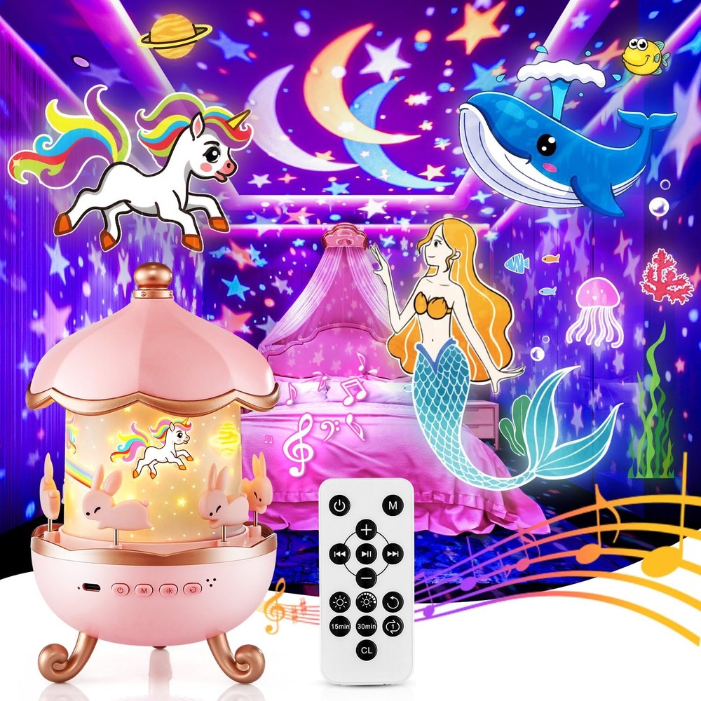 Fire Night Light Projector for ,315 Lighting+15 Films+15 Music Baby Sound Mac...
