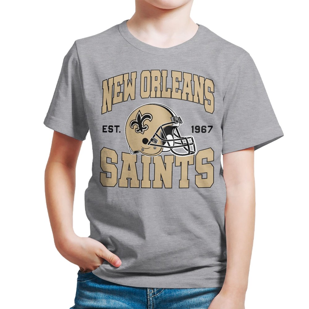 Clothing x NFL - New Orleans Saints - Team Helmet - Kids Short Sleeve T-Shirt...