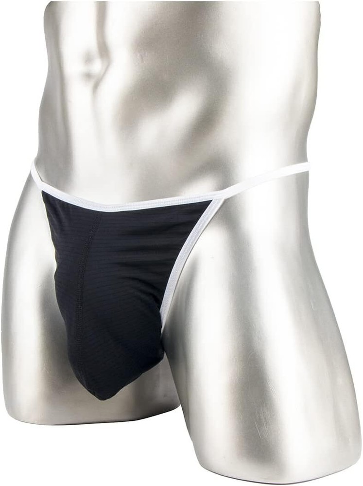 Men’s Sexy G-String Bulge Enhancing  Ice Silk Big Ball Pouch Comfort Fit Thongs
