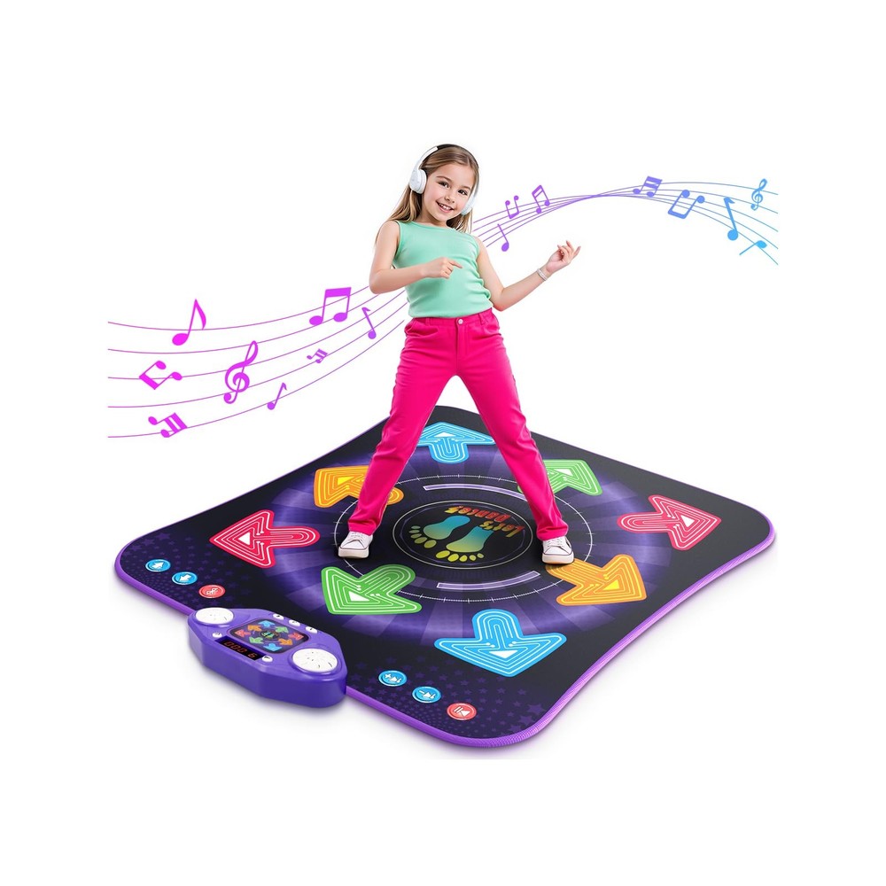Dance Mat Toys for 3-12 Year Old Kids, Kids Dance Mat with Light-up 8-Button ...
