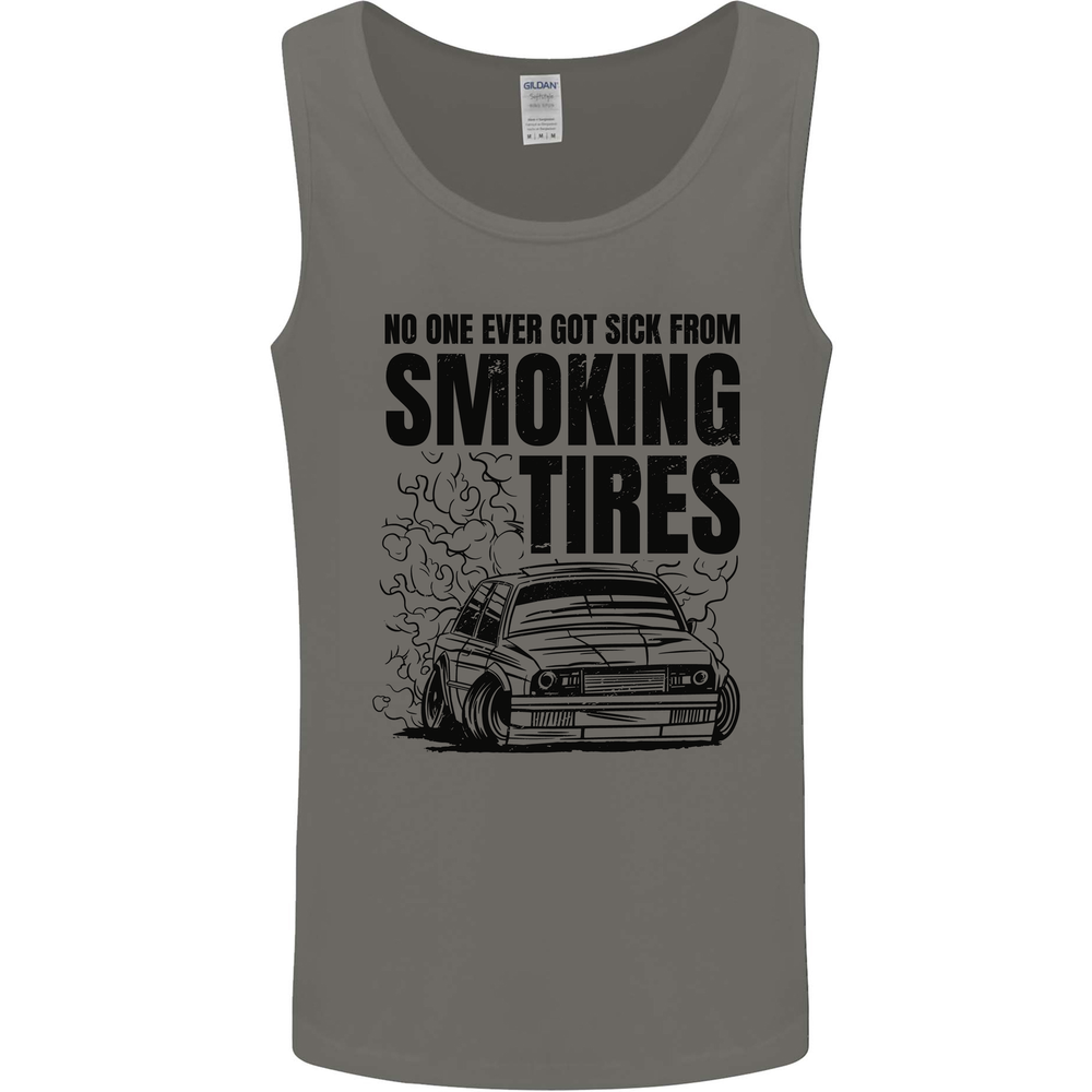 Car Drifting Burning Tires Mens Vest Tank Top