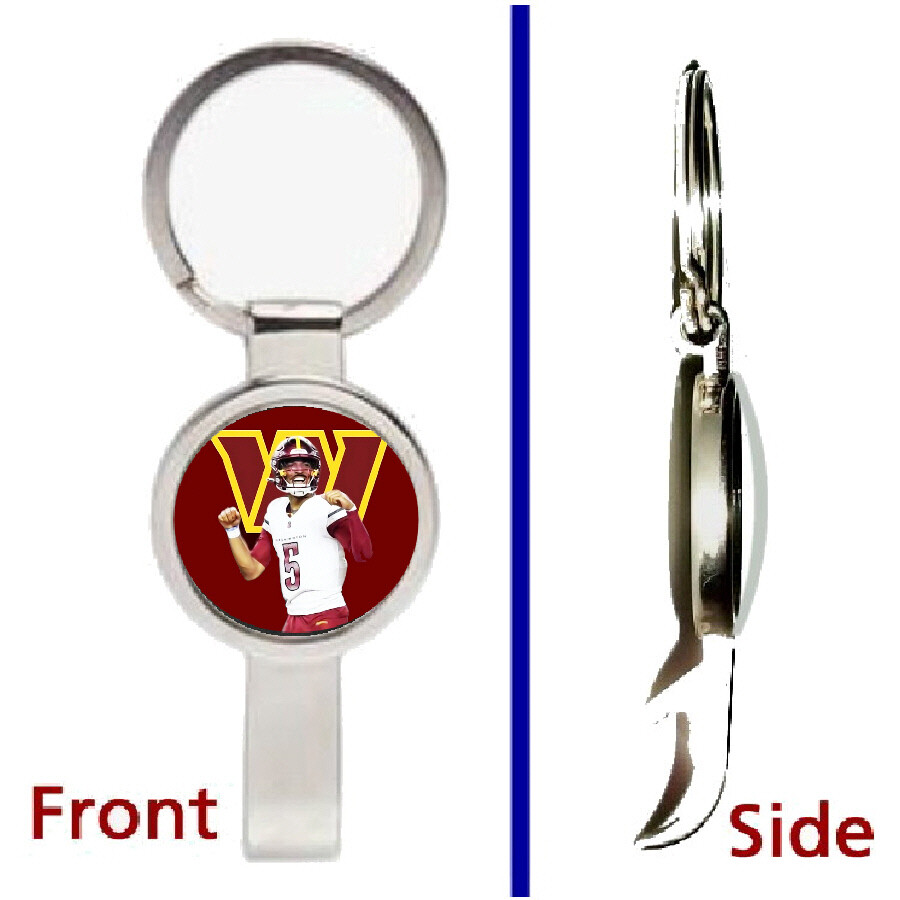 Jayden Daniels Commanders Pendant Keychain with Hidden Bottle Opener