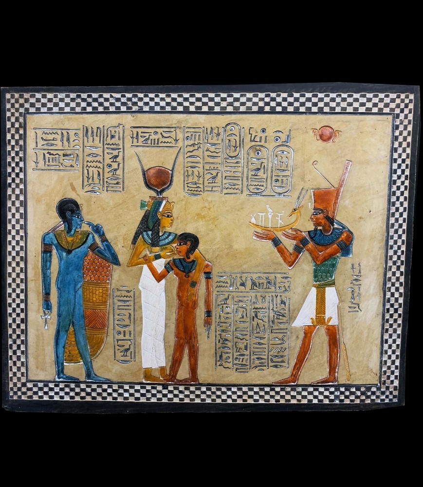 Stunning wall relief of goddess ISIS feeding Horus the sky god
