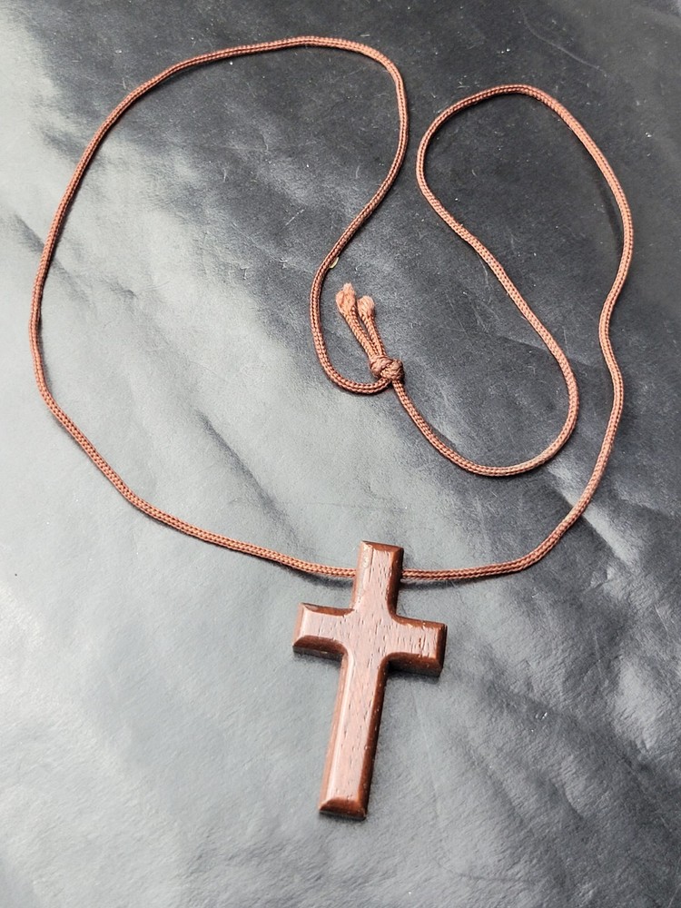 Wood Cross Pendant Fashion Necklace