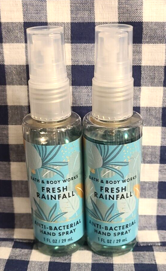 NEW 2-Pack FRESH RAINFALL Anti-Bacterial Hand Spray 1 oz Bath & Body Works