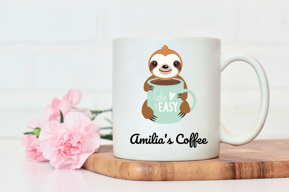 Personalized Sloth Mug Custom Sloth Mug Sloth Gift For Her Gift For Coworker Or