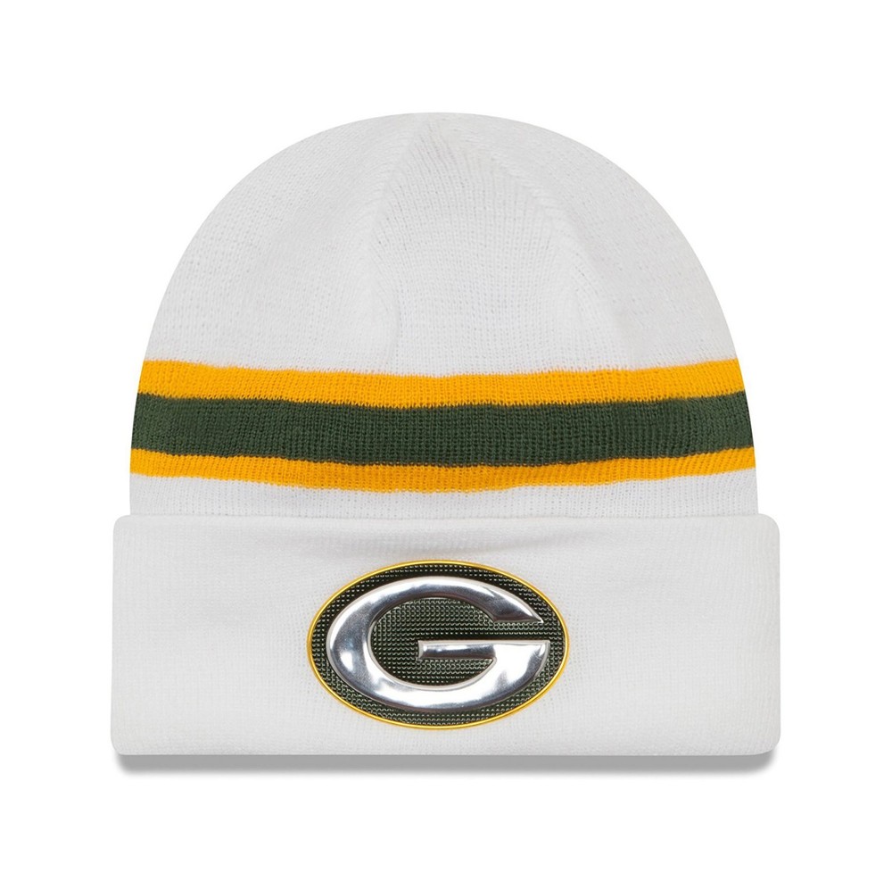 New Era Men Women Beanie NFL Green Bay Packers On Field White Sport Knit Hat
