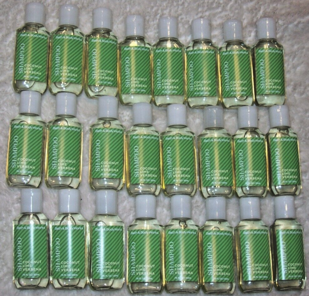 Full Case of Bath & Body Works Coconut Lime Verbena Shampoo - 280 Mini .75oz Bottles for Refreshing Hair Care