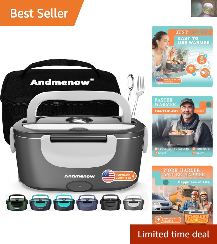 Portable 80W Stainless Steel Electric Lunch Box for Hot Meals On-the-Go