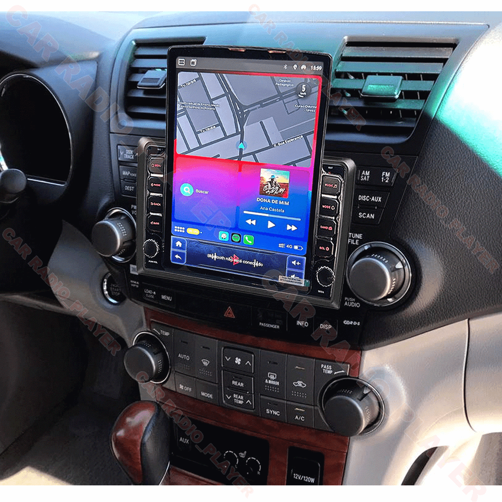 32GB Apple CarPlay Android13 Car Radio GPS FM BT For Toyota Highlander 2008-2013