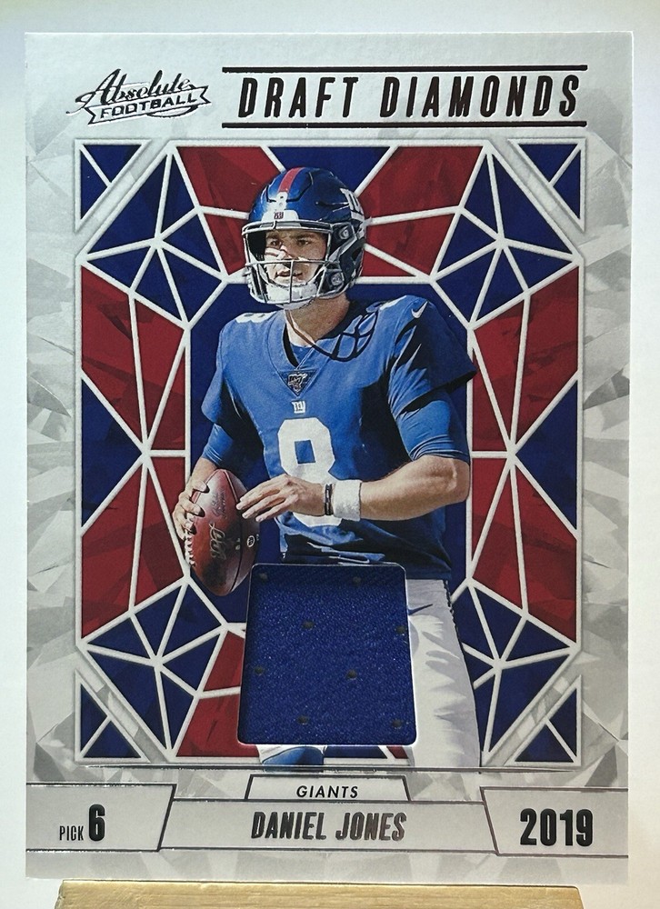 2024 Absolute Football Daniel Jones Giants Draft Diamonds Patch Relic Card #DDJ-DJS  