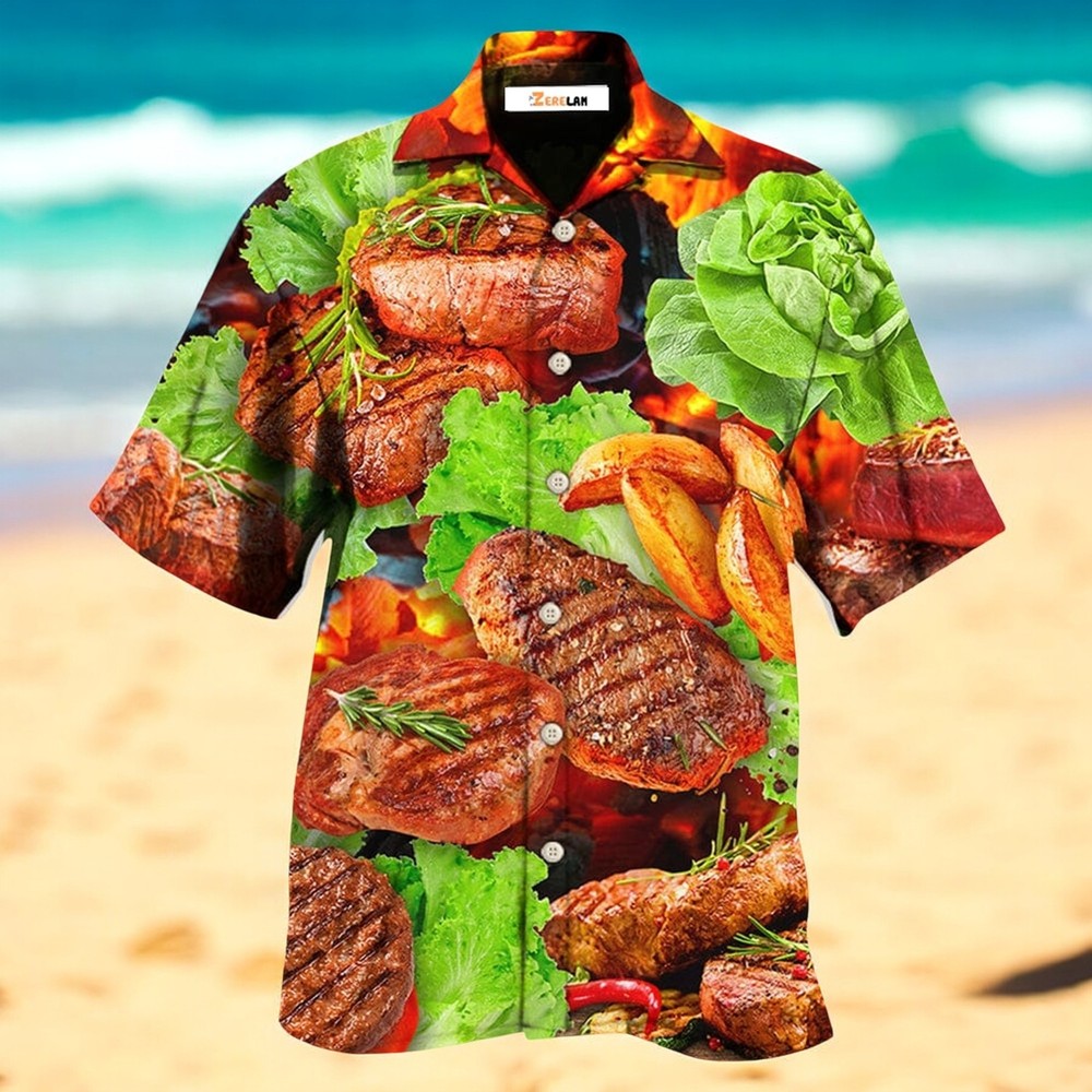 BBQ Beefsteak Salad Hawaiian Shirt