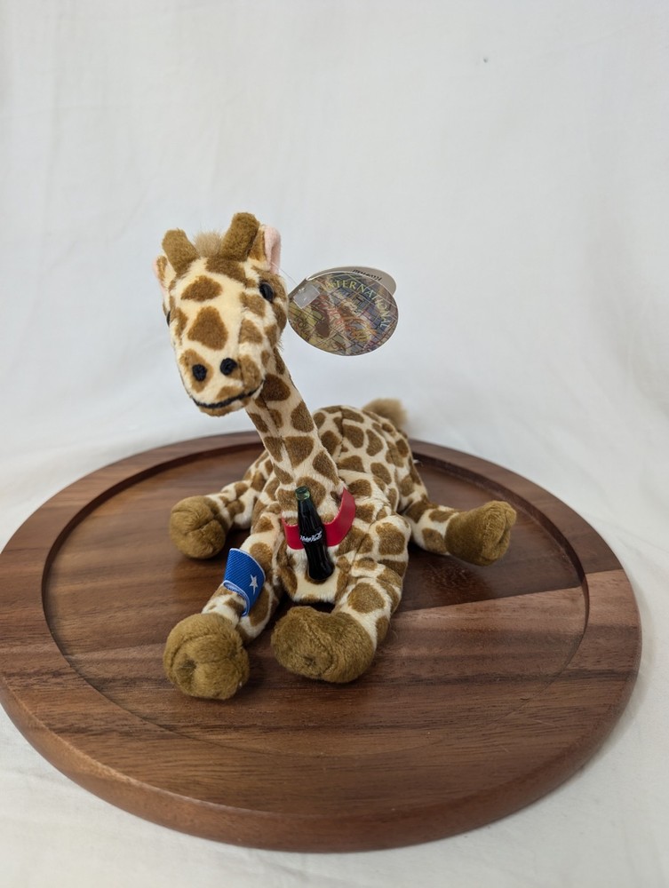 Vintage 1998 Coca Cola Brown Giraffe Plush 6