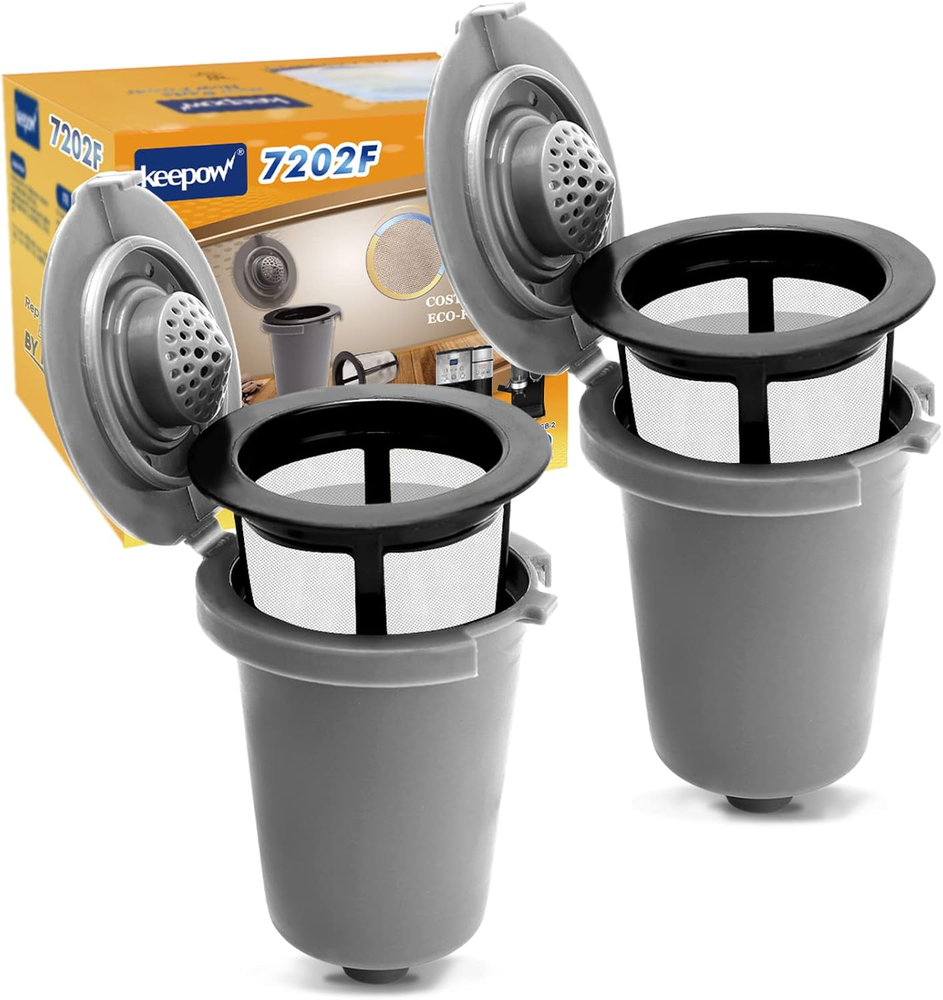 2PCS Reusable Filter Cup for Cuisinart Coffee Maker Filter Replacement Parts, Re