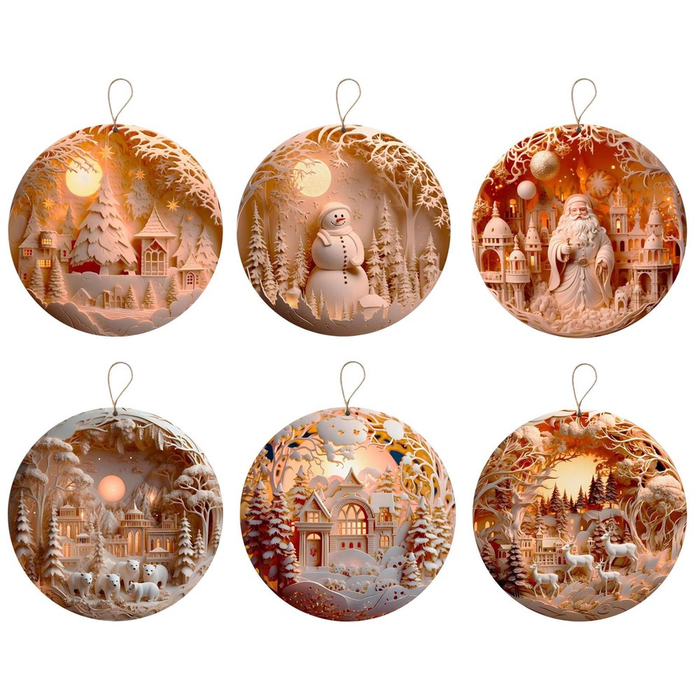 Christmas Santa Claus Ornaments Decorative 2D Acrylic Car Charm