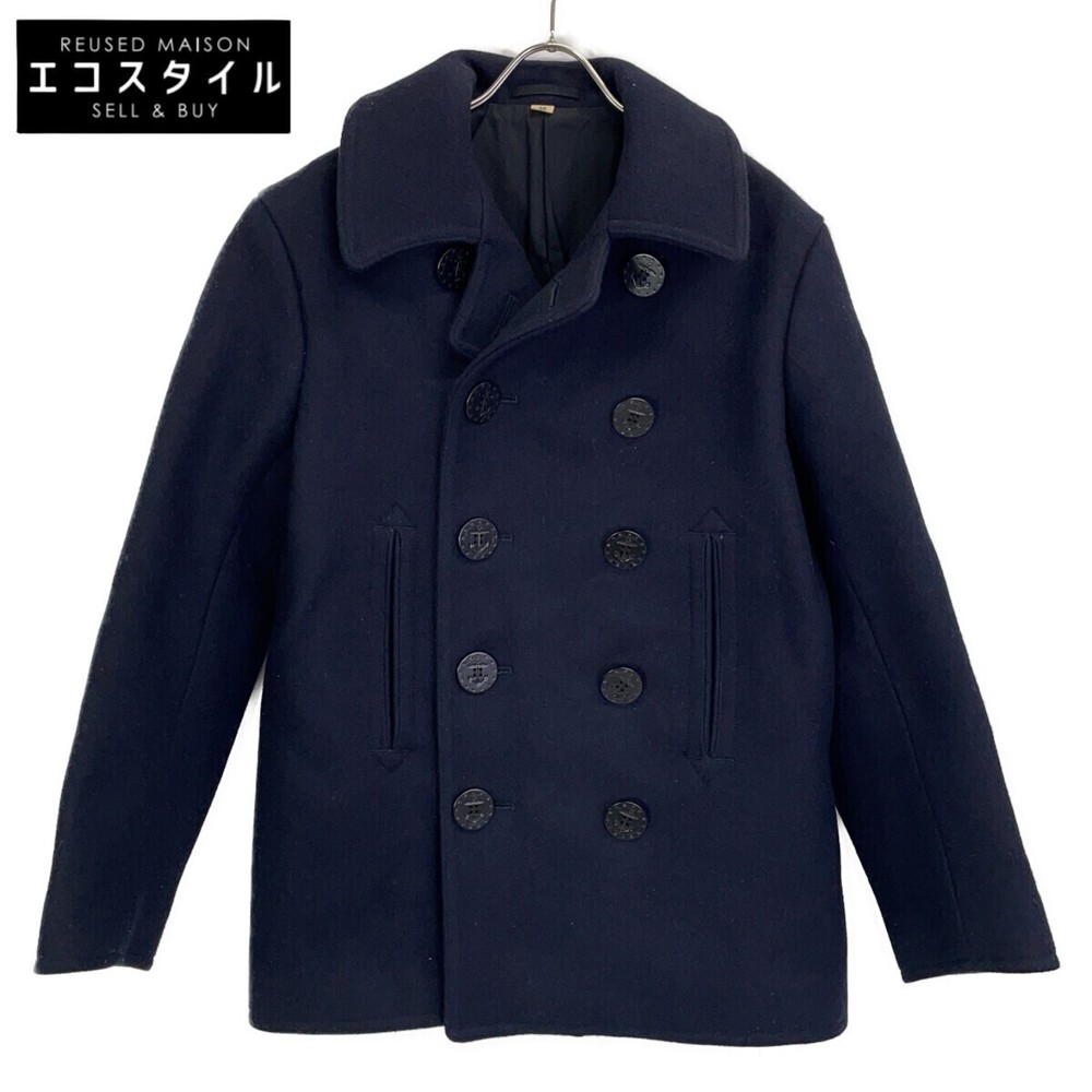 BUZZ RICKSON'S BR11554 Navy NAVAL CLOTHING FACTORY Pea Coat Navy 38 Jacket Wool