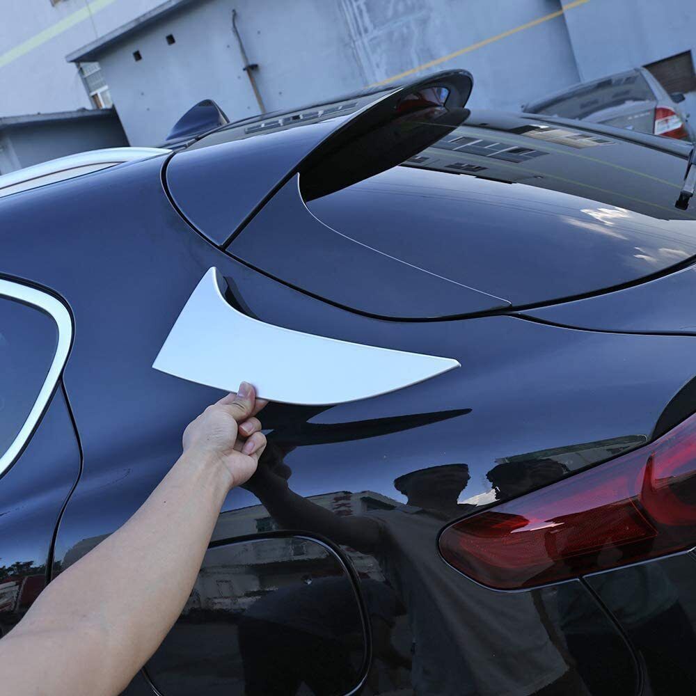 For Alfa Romeo Stelvio ABS Silver Rear Window Spoiler Side Wing Cover 2017-2022