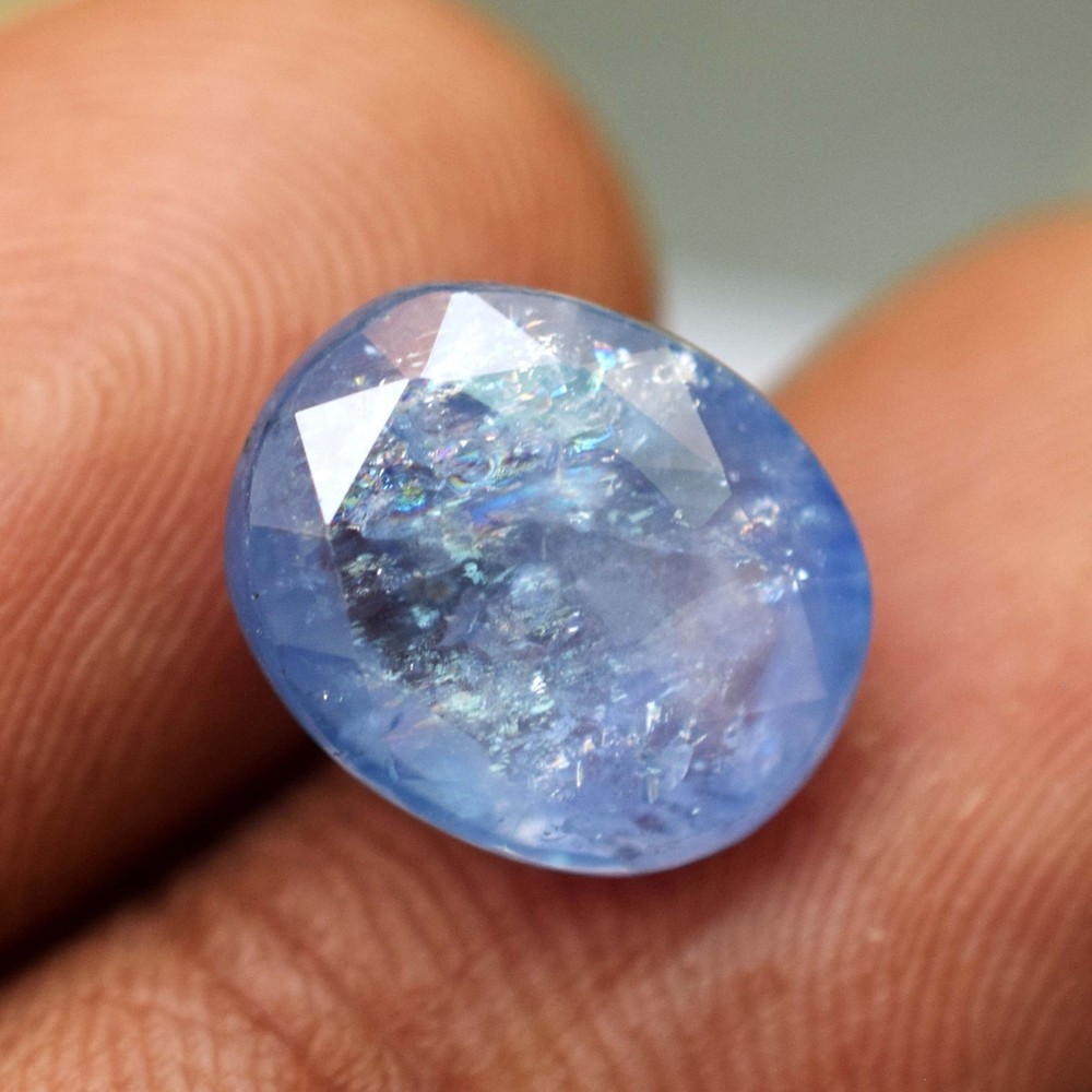 Natural Blue Sapphire 5.70 Ct Oval Cut Untreated Certified Ceylon Stone