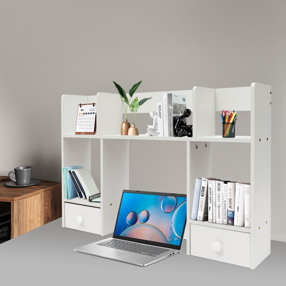 Desk Bookshelf Desktop Organizer Storage Display Shelf Rack Stand Dorm Office