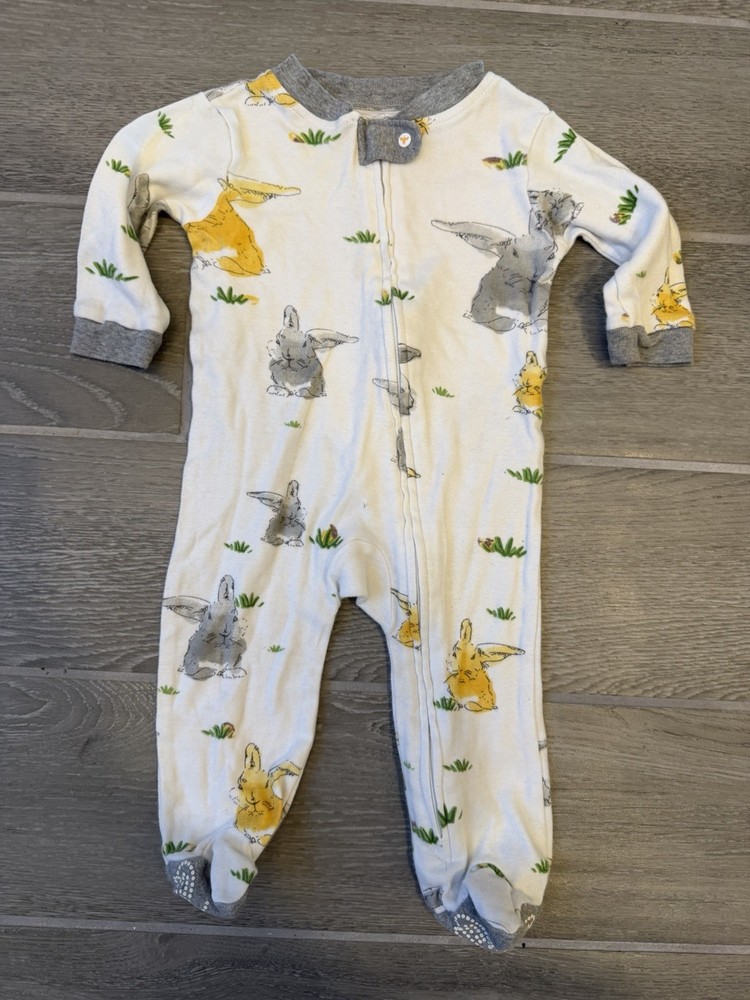 Burt’s Bees Baby Bunny Trail Organic Cotton Footed Zip Up Sleeper Size 3-6M