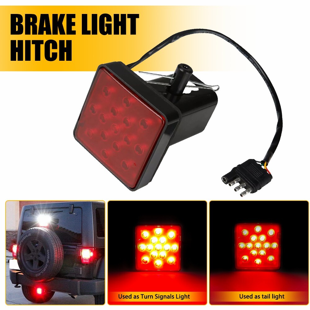 2 Inch Receiver Red LED Tow Hitch Light for Pickup Trucks - Brake & Driving Lamp