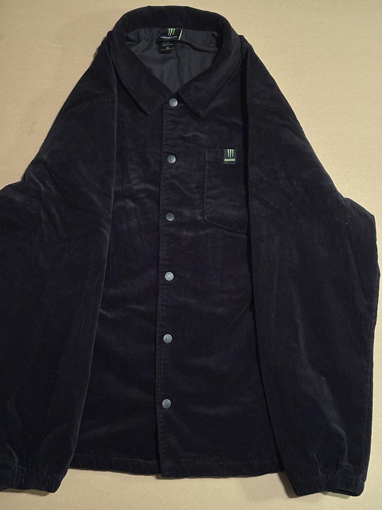 Monster Energy Jacket Mens Size XL Black Snap Botton