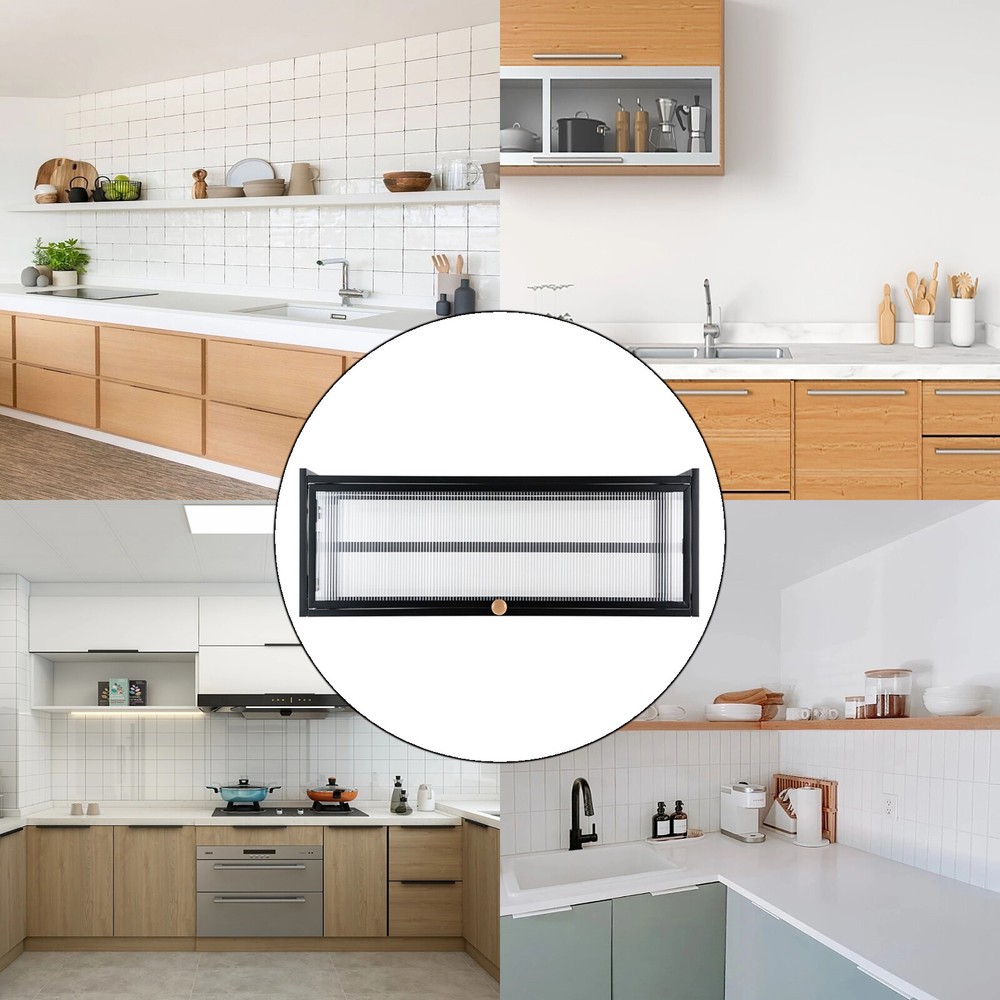 Wall-Mounted Flip-Up Storage Cabinet for Kitchen or Bathroom